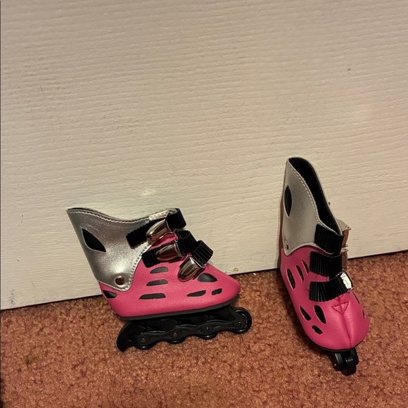 American Girl Vintage Pink and Black Roller Skates - Picture 2 of 6